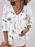 Damen Bluse mit floralem Druck und lässigem Schnitt R&B