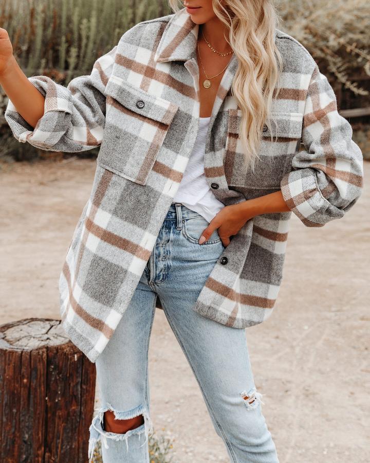 Damen Flanell-Hemdjacke im Karomuster R&B
