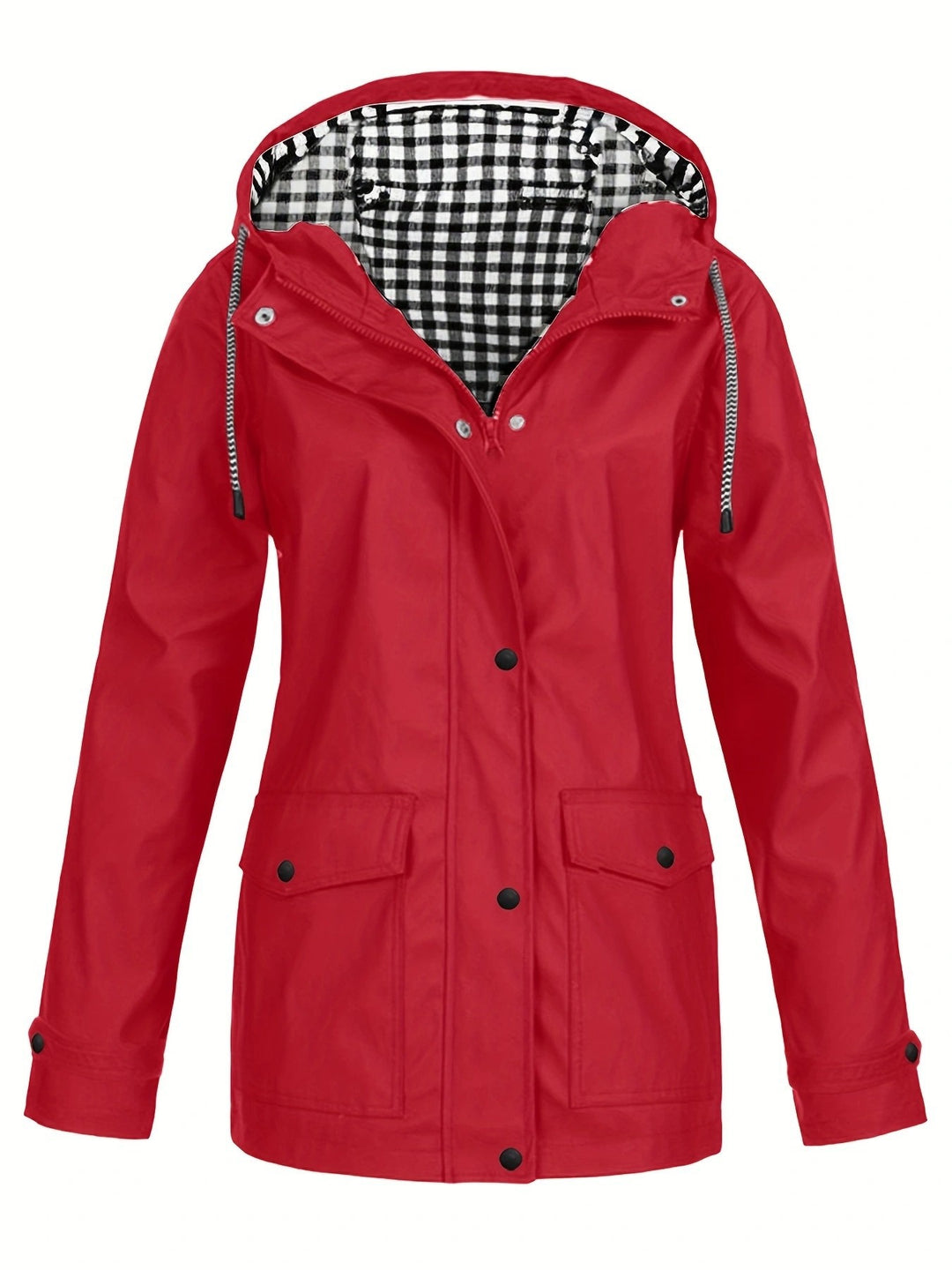Damen modische Regenjacke mit kontrastierendem Innenfutter und praktischen Taschen R&B