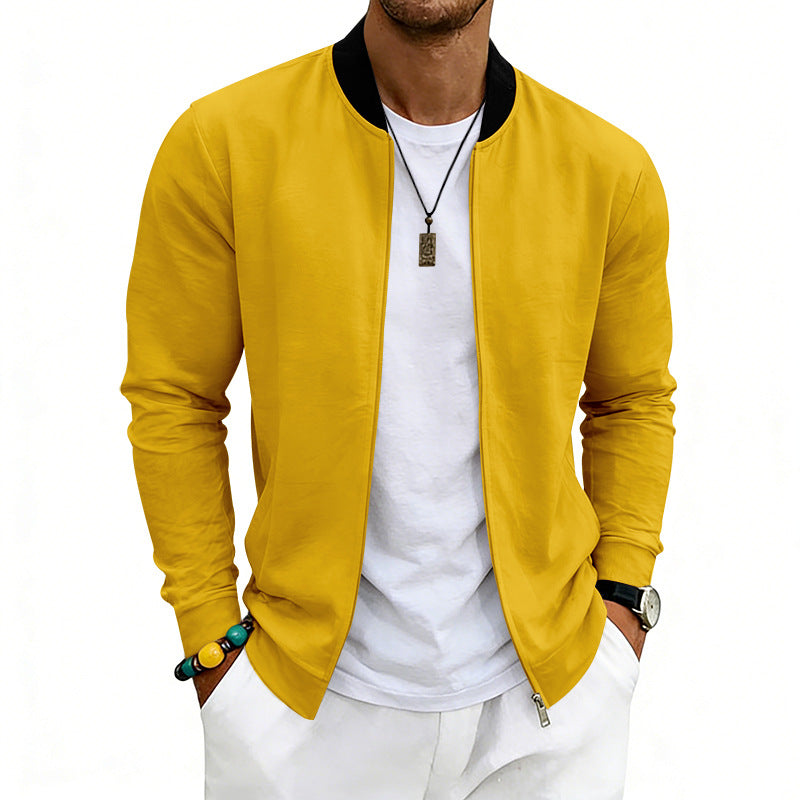 Herren nan leichte Bomberjacke aus Jersey mit Stehkragen elastischen Bündchen und verdeckten Eingrifftaschen R&B