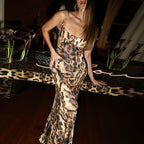 Damen Maxikleid mit tierischem Motiv und elegantem Schnitt R&B