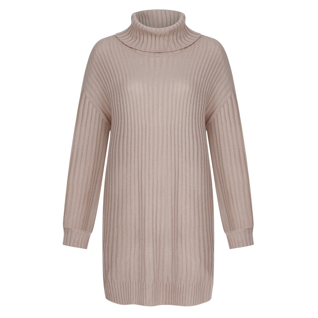 Damen Strickkleid mit hohem Kragen R&B