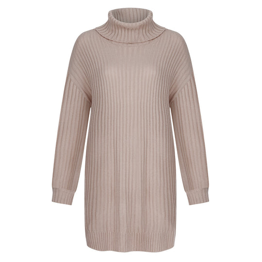 Damen Strickkleid mit hohem Kragen R&B