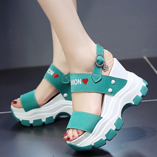 Damen Plattform-Sandalen mit modischen Riemen und rutschfester Sohle R&B