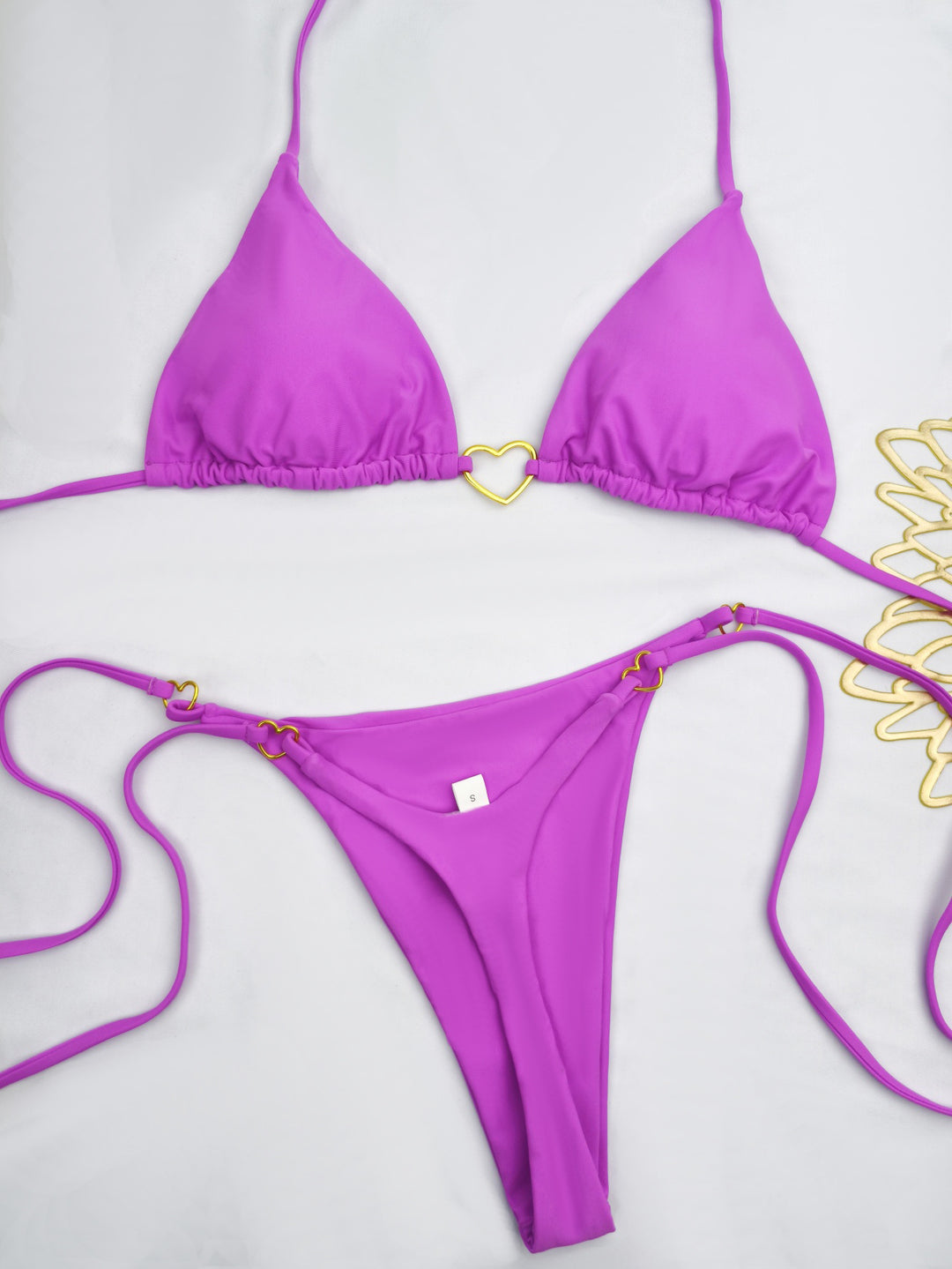 Damen Bikini-Set mit herzförmigem Detail und verstellbaren Trägern R&B