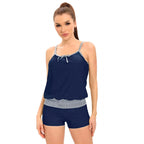 Damen Tankini-Set mit lässigem Oberteil und sportlichen Shorts R&B