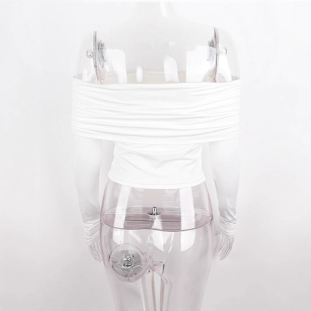 Damen Off-Shoulder Oberteil mit gerafften Details R&B