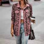 Damen Jacke im Leopardenmuster mit strukturiertem Stoff und praktischen Taschen R&B