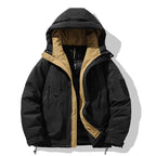 Herren Winterjacke mit multifunktionalen Taschen und verstellbarem Kapuzenkragen