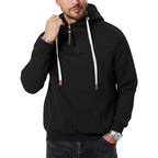 Herren Hoodie mit hohem Kragen und innovativem Reißverschluss R&B