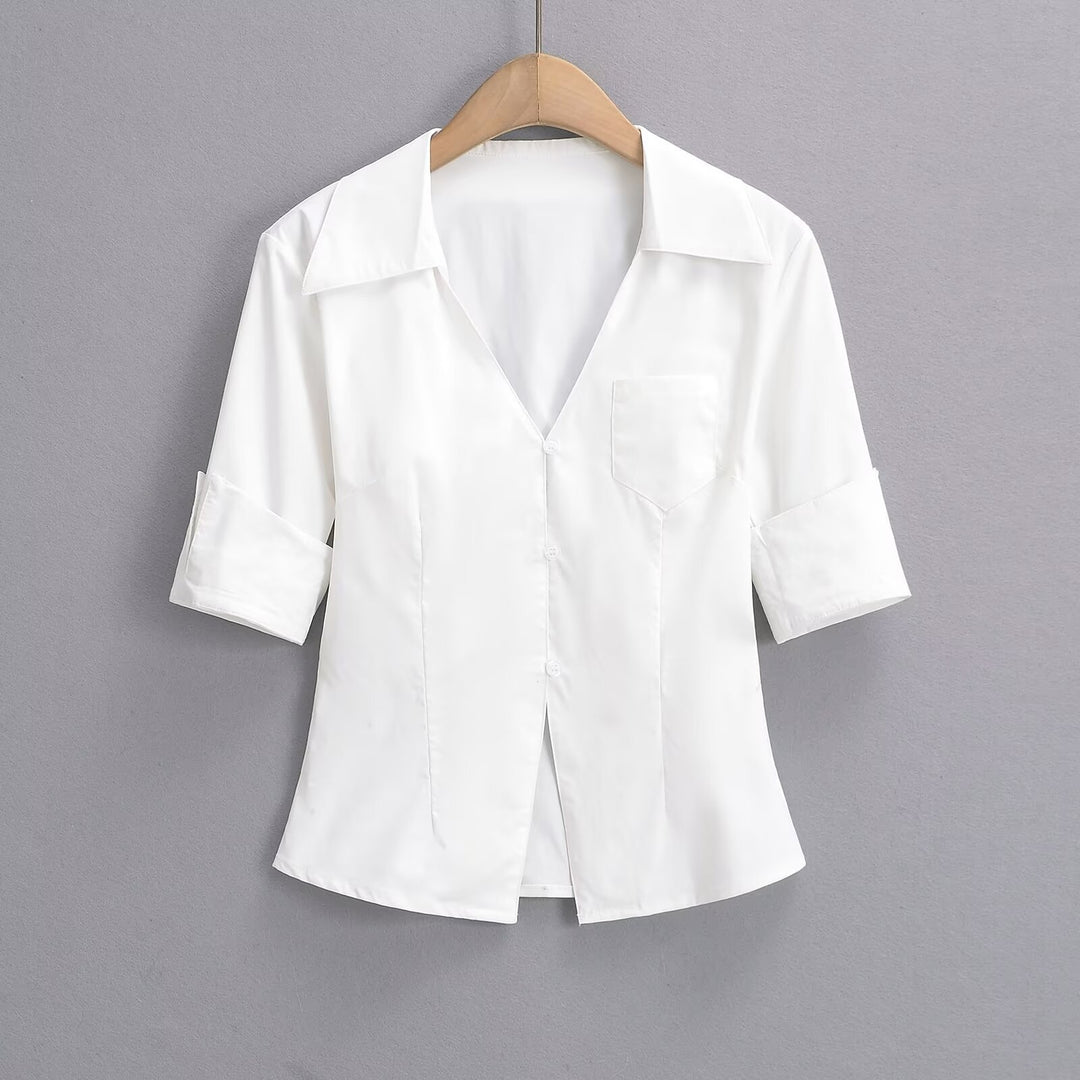 Damen Bluse mit elegantem Schnitt und praktischer Taschenlösung R&B