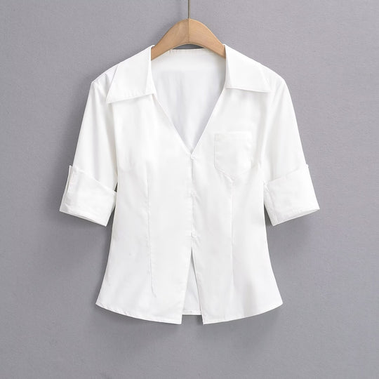 Damen Bluse mit elegantem Schnitt und praktischer Taschenlösung R&B