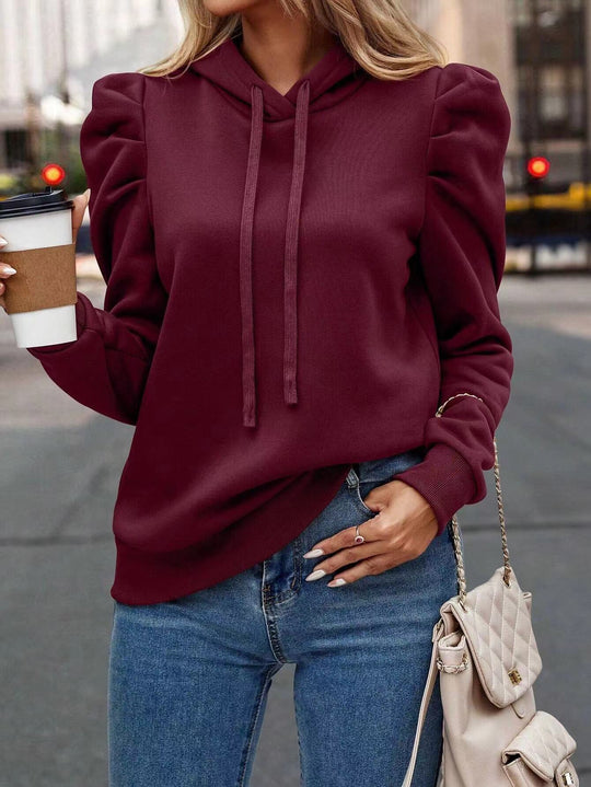 Damen modischer Kapuzenpullover mit voluminösen Ärmeln und lässigem Schnitt R&B
