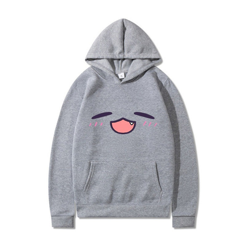 Damen Kapuzenpullover mit fröhlichem Cartoon-Gesicht und bequemer Passform R&B