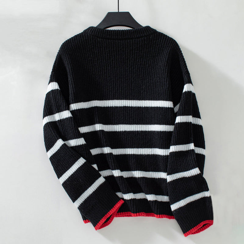 R&B | Gestreifter Strickpullover Mit Weichem Material