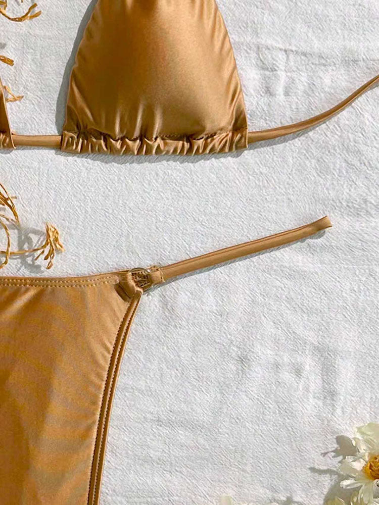 Damen Triangel-Bikini mit schicker Fransenverzierung