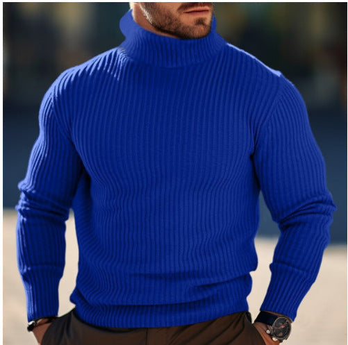 Herren nan gerippter Rollkragenpullover schmal geschnitten aus Feinstrick mit Stretch und thermoregulierender Wollmischung R&B