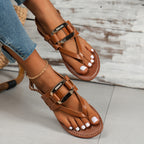 Damen stylische Zehentrenner-Sandalen mit verstellbarem Riemensystem R&B