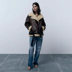 R&B | Damenjacke Mit Revers Aus Kunstleder