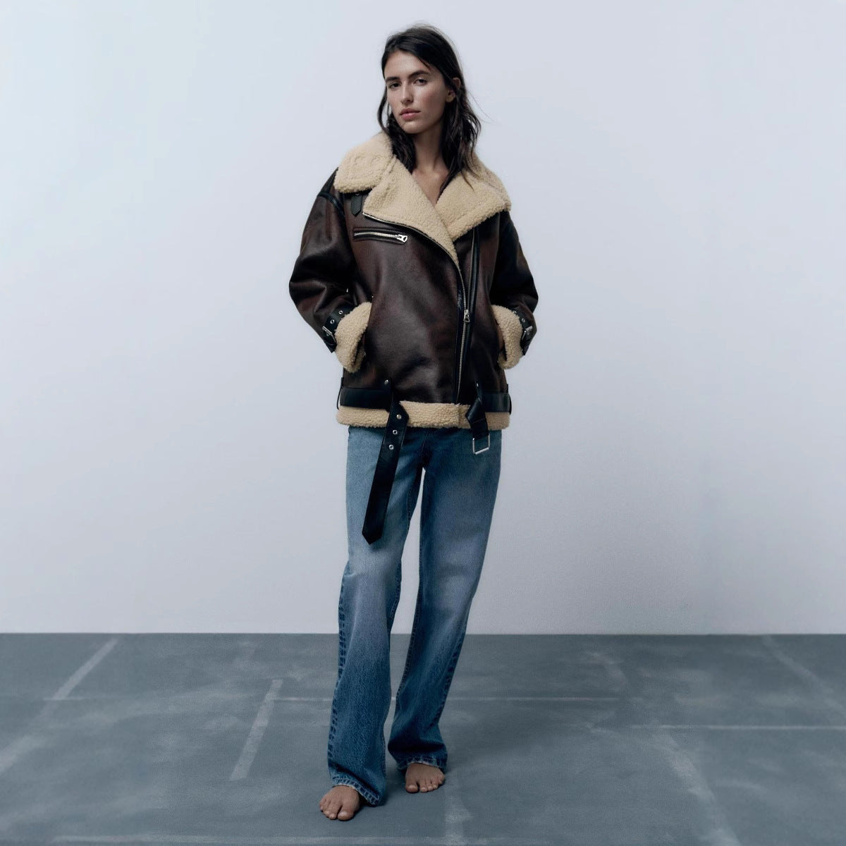R&B | Damenjacke Mit Revers Aus Kunstleder