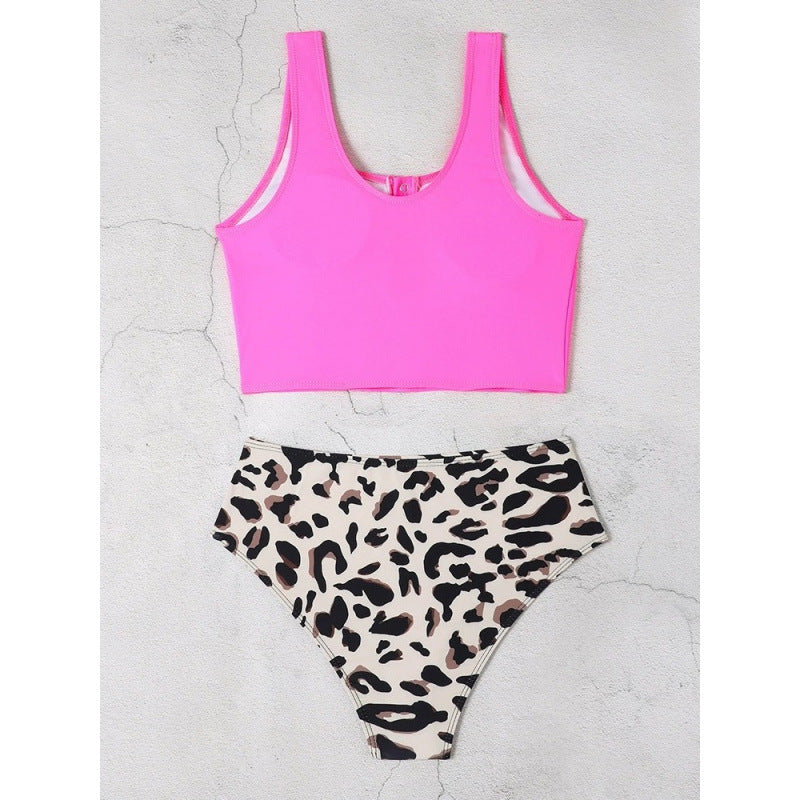 Damen Bikini-Set mit modischem Cropped-Oberteil und hoch geschnittenem Unterteil R&B