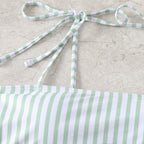 Damen Hochgeschnittener Bikini mit modischen Streifen und verstellbaren Trägern R&B