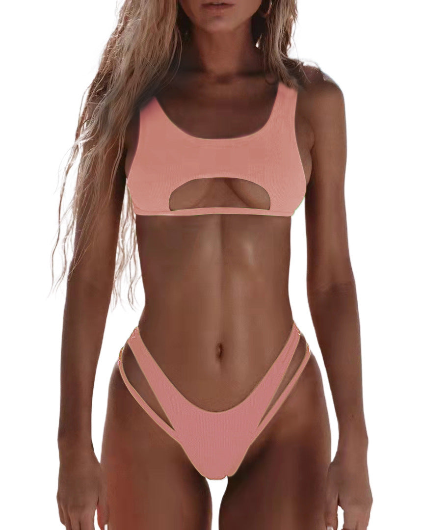 Damen Extravagantes Badeoberteil mit Cut-Outs R&B