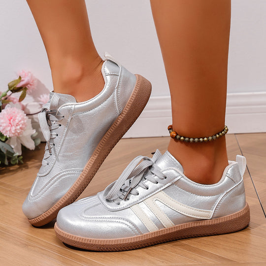 Damen Modische Sneakers mit schimmerndem Obermaterial und rutschfester Sohle R&B