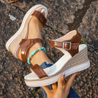 Damen Wedge-Pantoletten mit modischem Riemendesign und komfortabler Sohle R&B