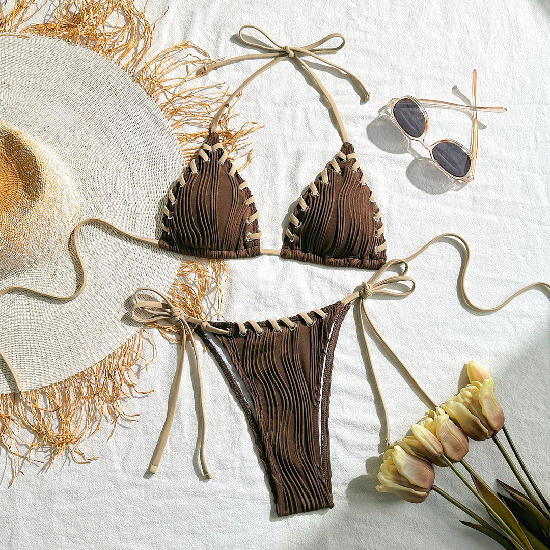 Damen Triangel-Bikini mit raffinierten Schnürdetails R&B