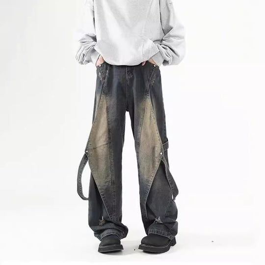 Damen Weit geschnittene Jeans mit abnehmbaren Seitenteilen R&B