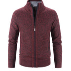 Herren Strickjacke mit strukturiertem Muster und hohem Stehkragen R&B