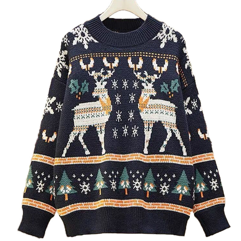 Damen Weihnachtspullover mit festlichem Rentierdesign und kuscheligem Material R&B