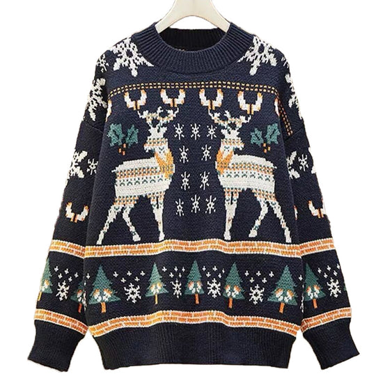 Damen Weihnachtspullover mit festlichem Rentierdesign und kuscheligem Material R&B