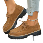 Damen modische Schnürschuhe mit robustem Profil und weichem Wildleder R&B