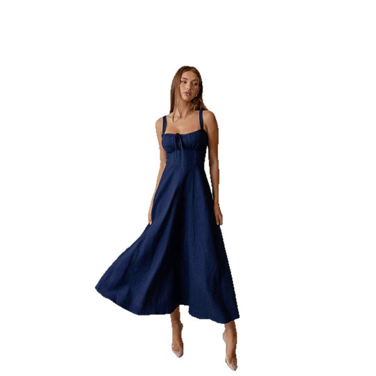 Damen Maxikleid mit verstellbaren Trägern und raffinierten Details R&B