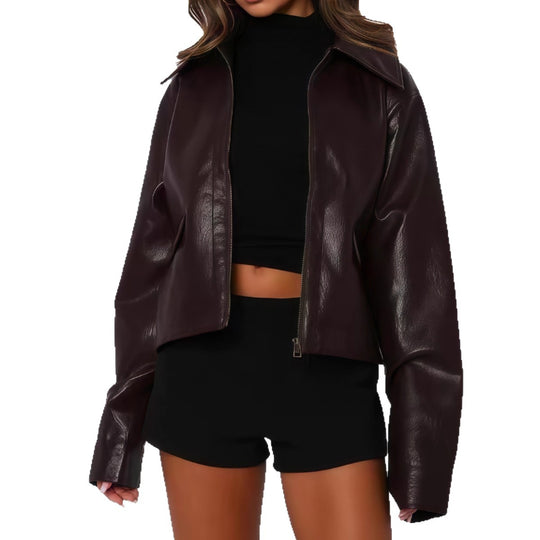 Damen elegante cropped jacke im minimalistischen Stil R&B