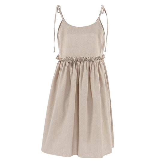 Damen luftiges Sommerkleid mit verstellbaren Trägern und elastischem Bund R&B
