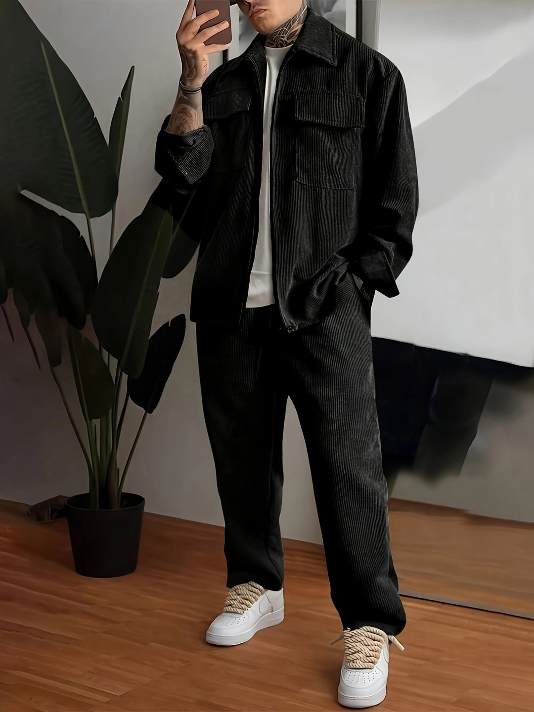 Herren Flanelljacke mit praktischen Taschen R&B