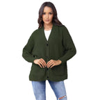 Damen Grober Strickcardigan mit praktischen Taschen und eleganten Knopfdetails R&B