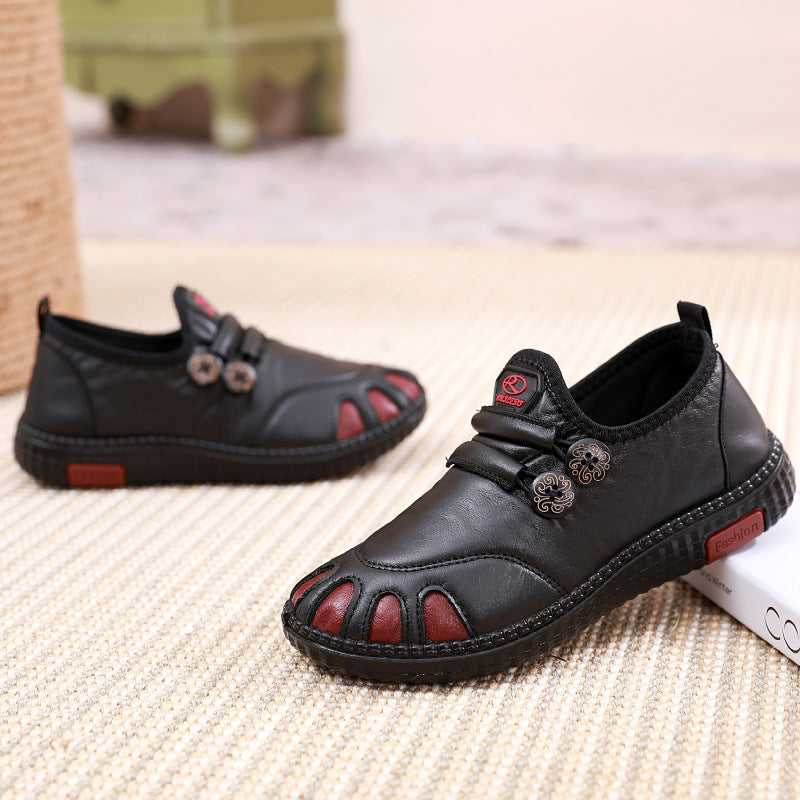 Damen bequeme Lederschuhe mit atmungsaktiver Innensohle