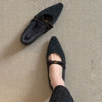 Damen spitze Ballerinas mit zierlichem Blumenakzent R&B