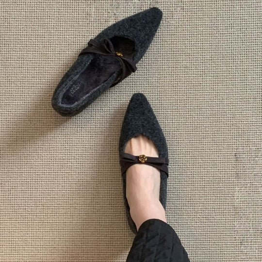 Damen spitze Ballerinas mit zierlichem Blumenakzent R&B