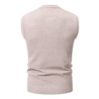 Herren ärmellose Strickjacke mit modernem Zopfmuster R&B