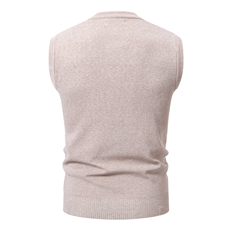 Herren ärmellose Strickjacke mit modernem Zopfmuster R&B
