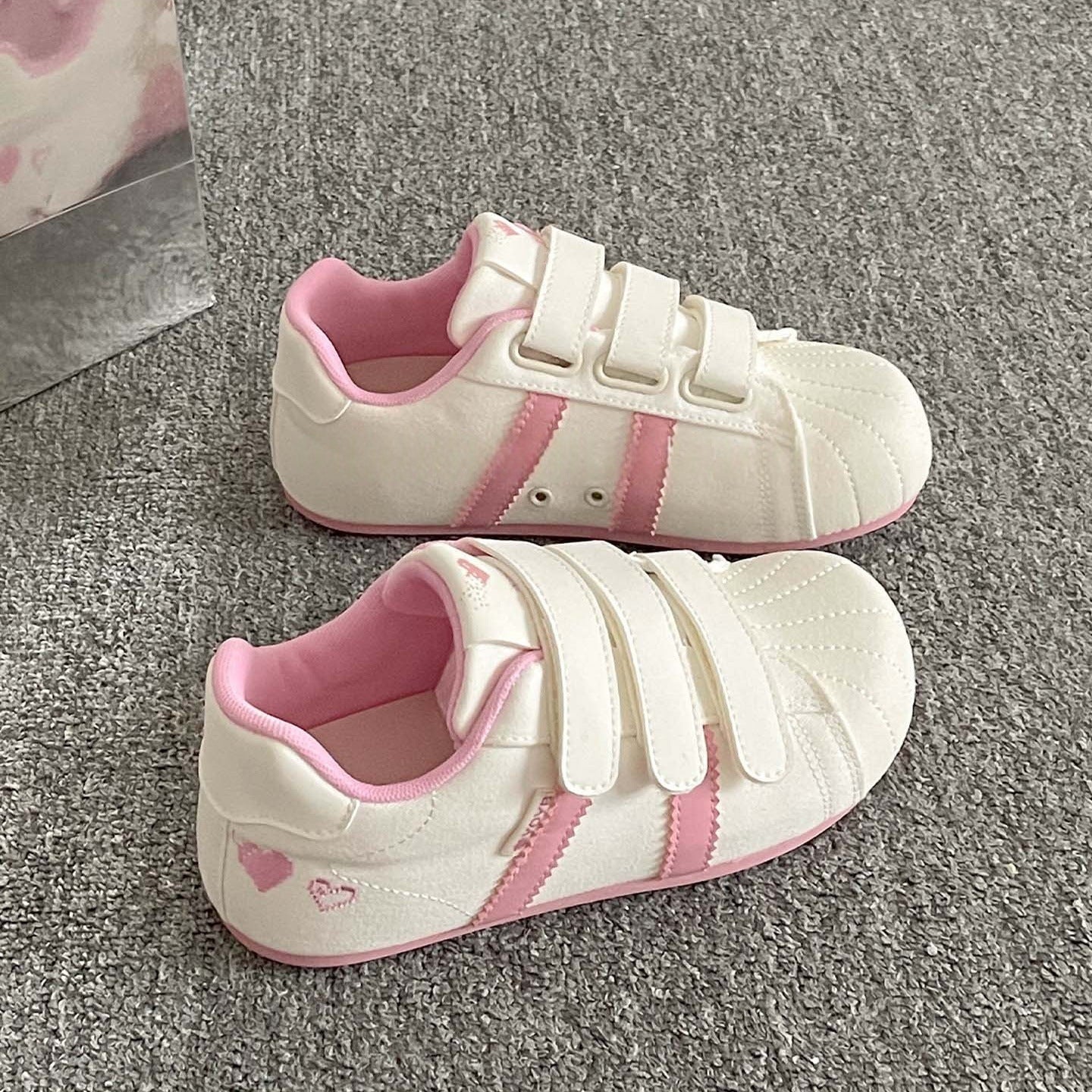 Damen Sneakers mit Velcro-Verschluss und lustigem Tierdesign
