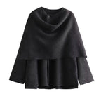 Damen modischer Umhangpullover aus weichem Material R&B