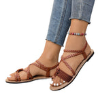 Damen Geflochtene Freizeit-Sandalen mit anatomischem Fußbett R&B