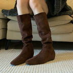 Damen modische Stiefel mit gerafftem Schaft und spitzem Fußteil R&B