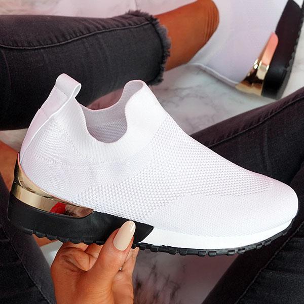 Damen sportliche Slip-On Sneakers mit innovativem Strickdesign R&B